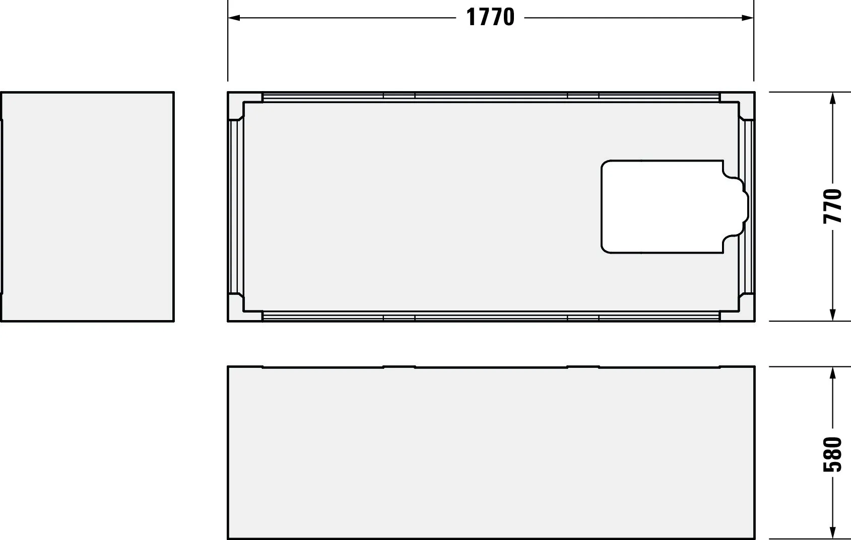 Duravit Badewanne „D-Neo“ rechteck 180 × 80 cm, Fußablauf