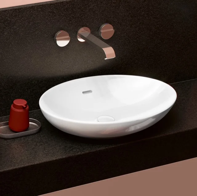 Villeroy & Boch Loop & Friends Aufsatzwaschbecken 560x380mm Oval mit Überlauf Weiß Alpin