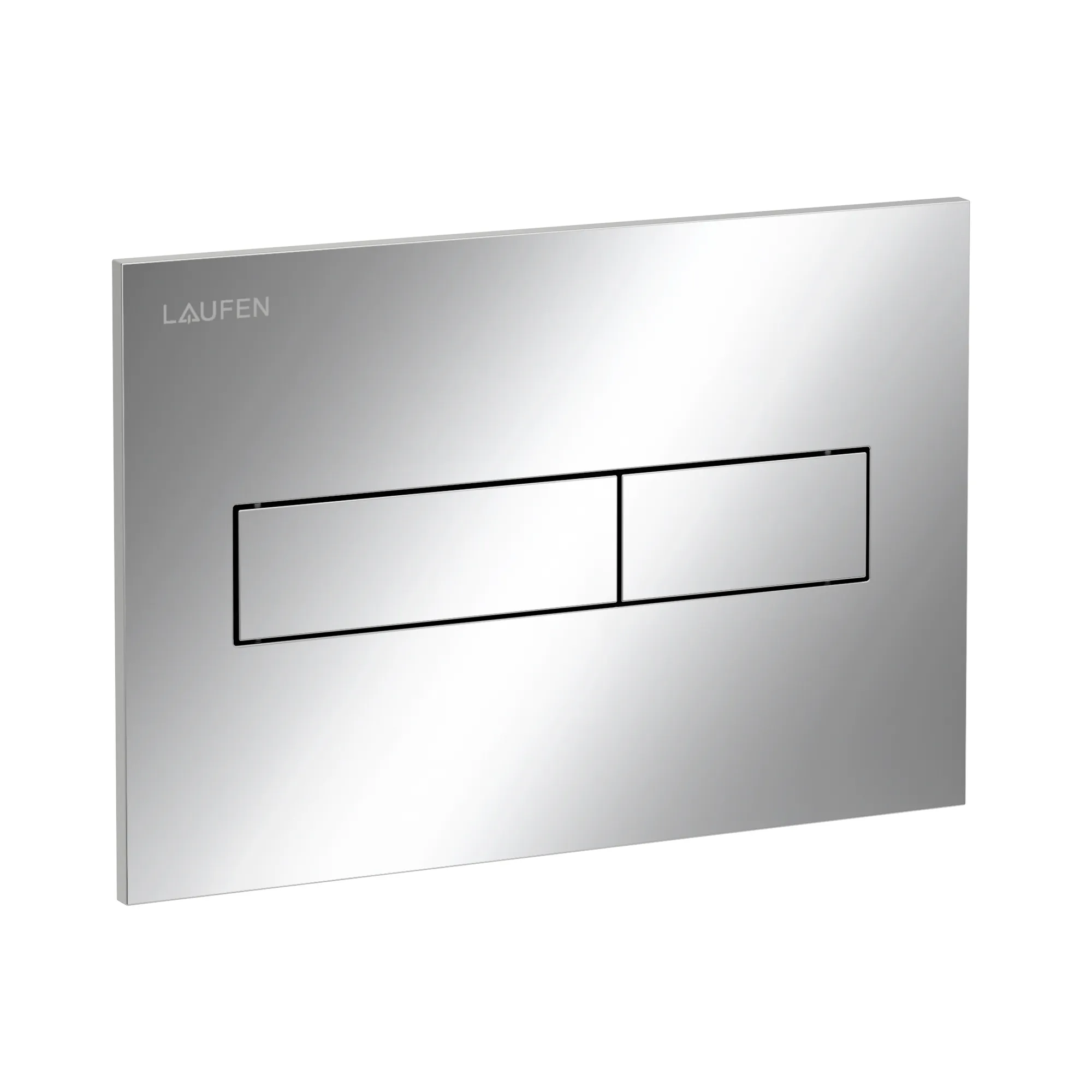 Laufen Betätigungsplatte HORIZON INEO, chrom, 213x145x6 mm, für Front- oder Oberbetätigung, Dual-Flush 2-Mengen-Spülsystem Laufen Betätigungsplatte HORIZON INEO, chrom, 213x145x6 mm, für Front- oder Oberbetätigung, Dual-Flush 2-Mengen-Spülsystem
