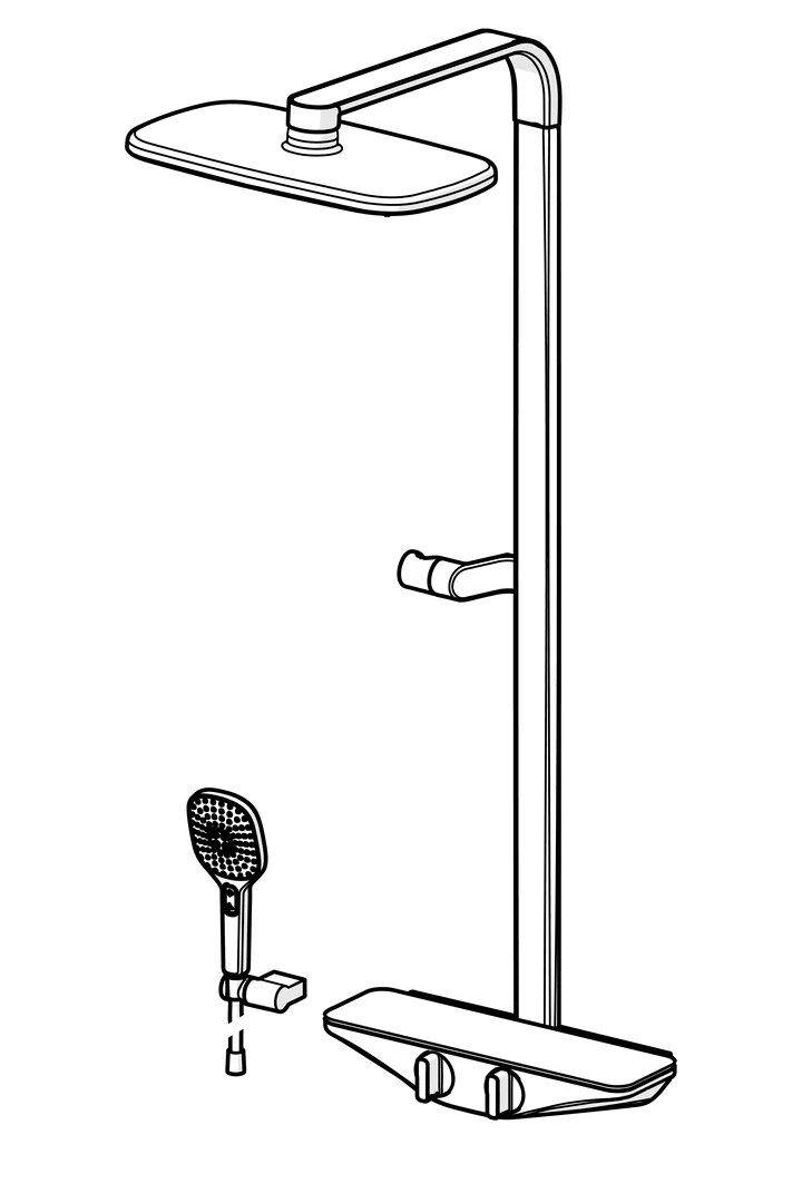 HansaEMOTION Regenbrause-Duscharmatur Hansaemotion 5865 3-strahlig DN15 Chrom/Weiss HansaEMOTION Regenbrause-Duscharmatur Hansaemotion 5865 3-strahlig DN15 Chrom/Weiss