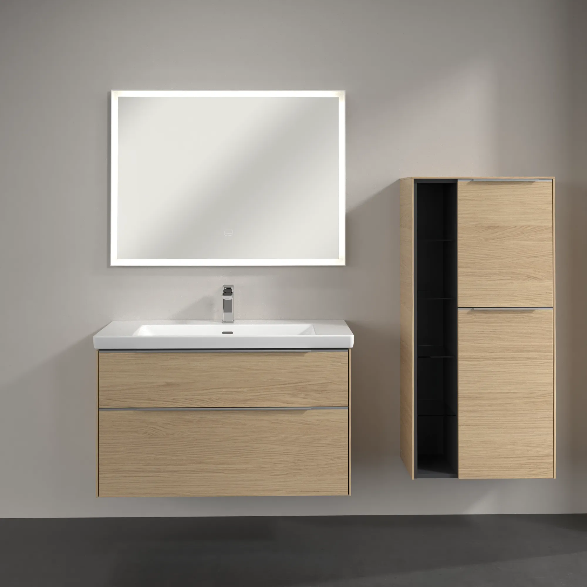 Villeroy & Boch Subway 3.0 Mittelschrank, eckig, Nordic Oak, 1200x574x346 mm, 2 Türen, SoftClosing Villeroy & Boch Subway 3.0 Mittelschrank, eckig, Nordic Oak, 1200x574x346 mm, 2 Türen, SoftClosing