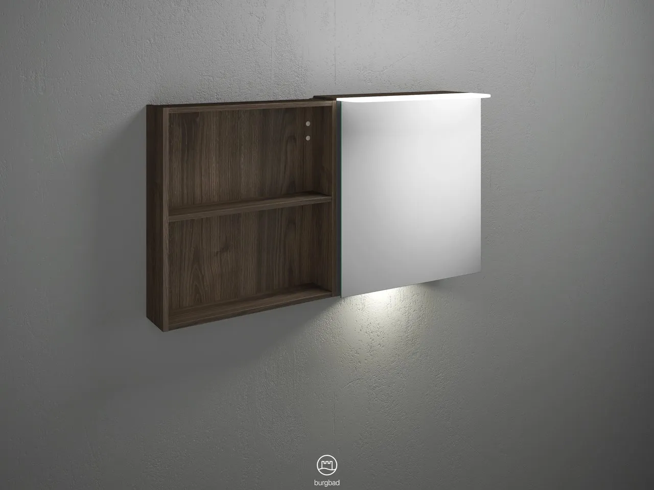 Badu Spiegelschrank SFUC120 von burgbad - 310 mm tief, 1.200 mm breit, 665 mm hoch