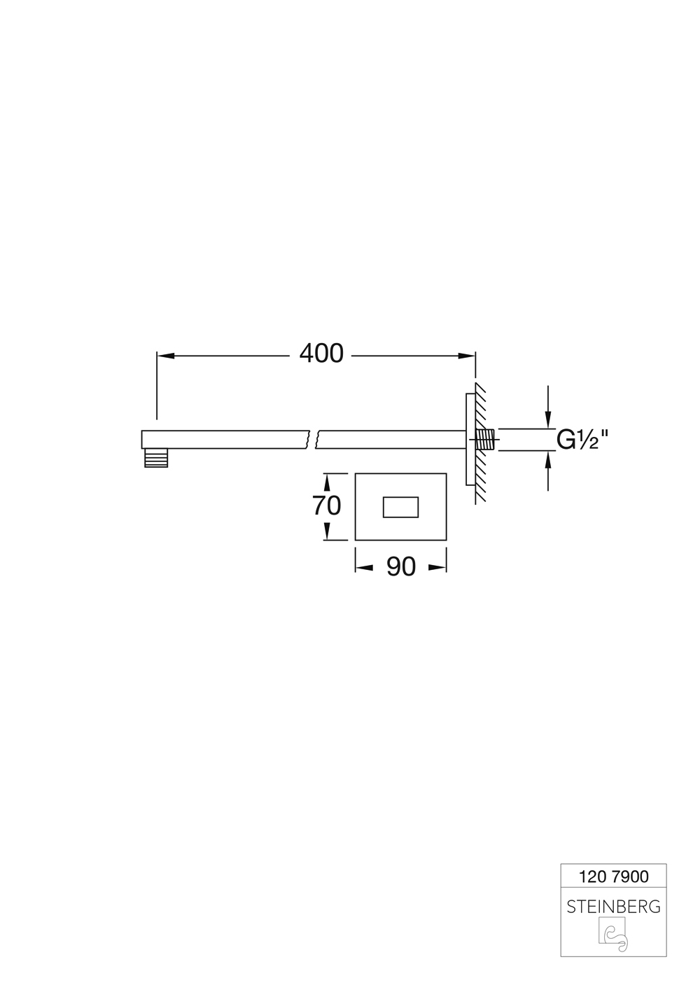 Serie 120 Brausearm Wandmontage 40,0 cm Serie 120 Brausearm Wandmontage 40,0 cm