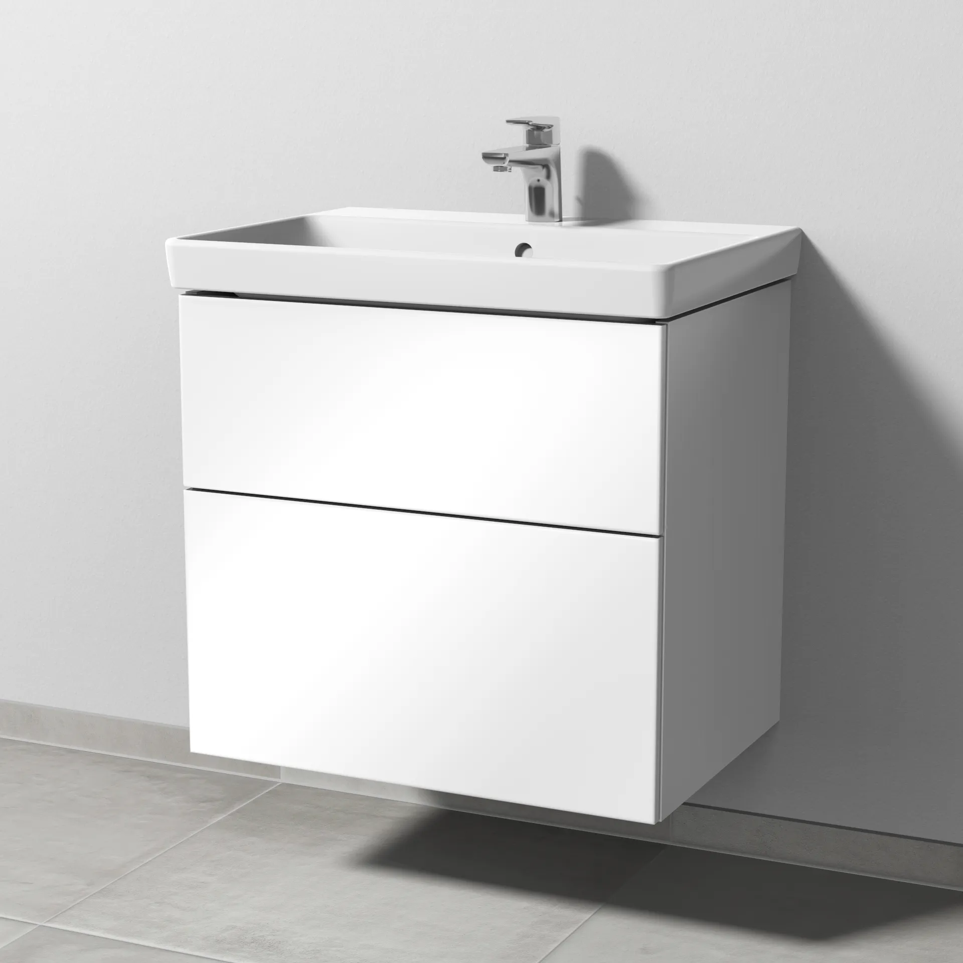 Sanipa Waschtischunterschrank „3way“ passend zu Keramik-Waschtische Avento von Villeroy & Boch 625 × 580 × 452 mm in Weiß (glanz)