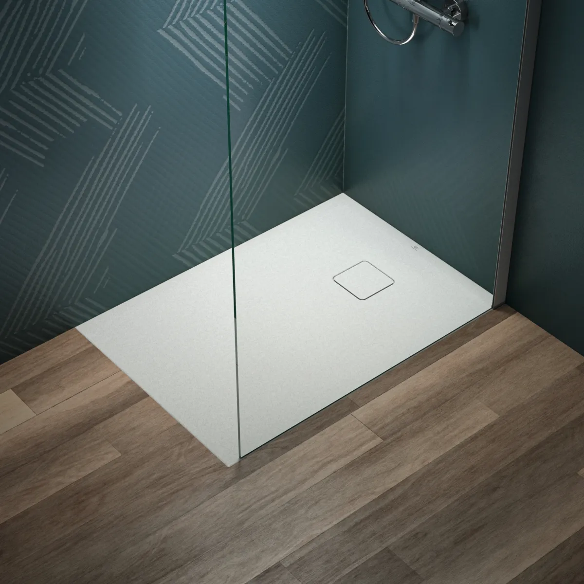 Ideal Standard Rechteck-Brausewanne Ultra Flat Evo, Seidenweiß, 1000x700x35 mm, bodengleicher Einbau möglich