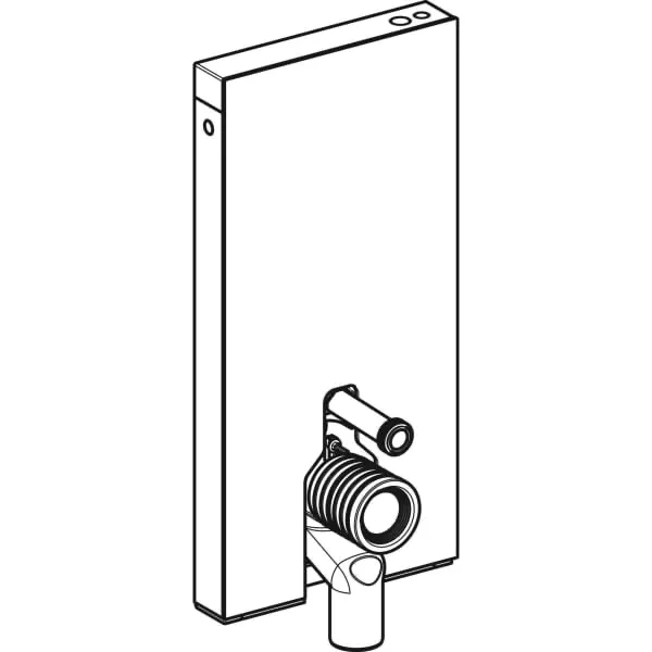 Monolith Plus Sanitärmodul für Stand-WC, 101 cm, Frontverkleidung aus Steinzeug: Steinzeug Betonoptik, Aluminium