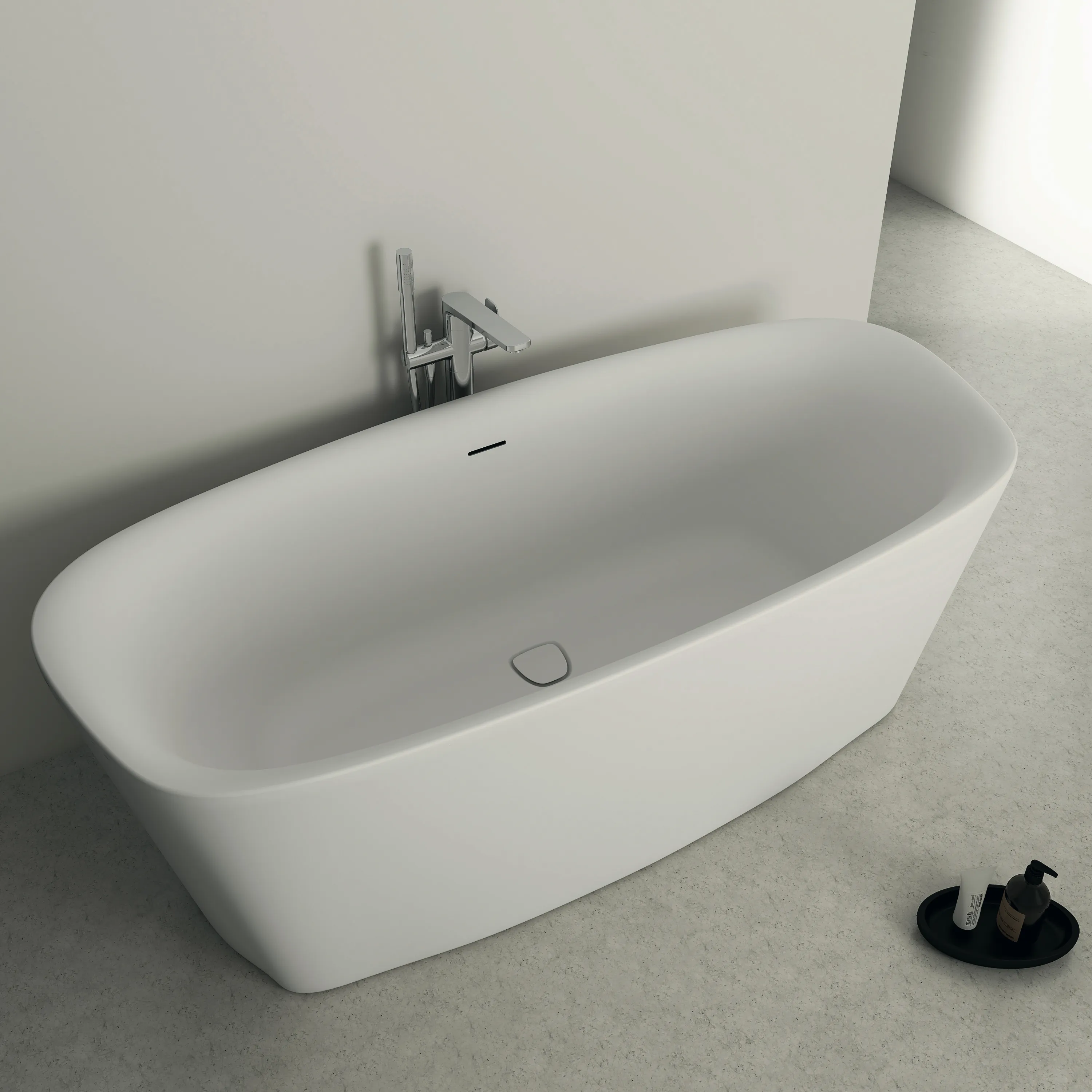 Ideal Standard Duo-Badewanne Dea, freistehend, Seidenweiß matt, 1700x750x475/610 mm