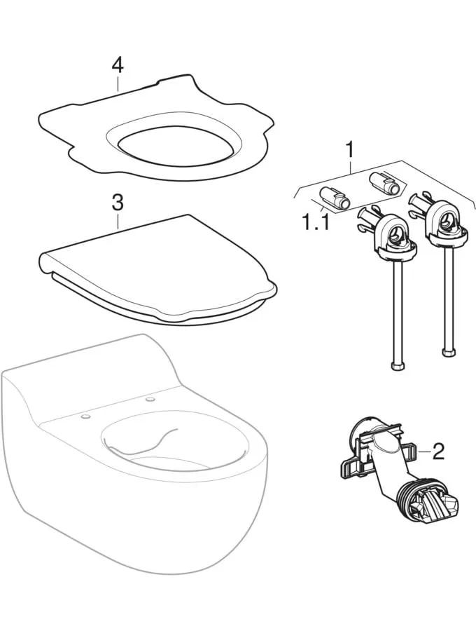 WC „Geberit Bambini“ in weiß alpin, Befestigung verdeckt WC „Geberit Bambini“ in weiß alpin, Befestigung verdeckt