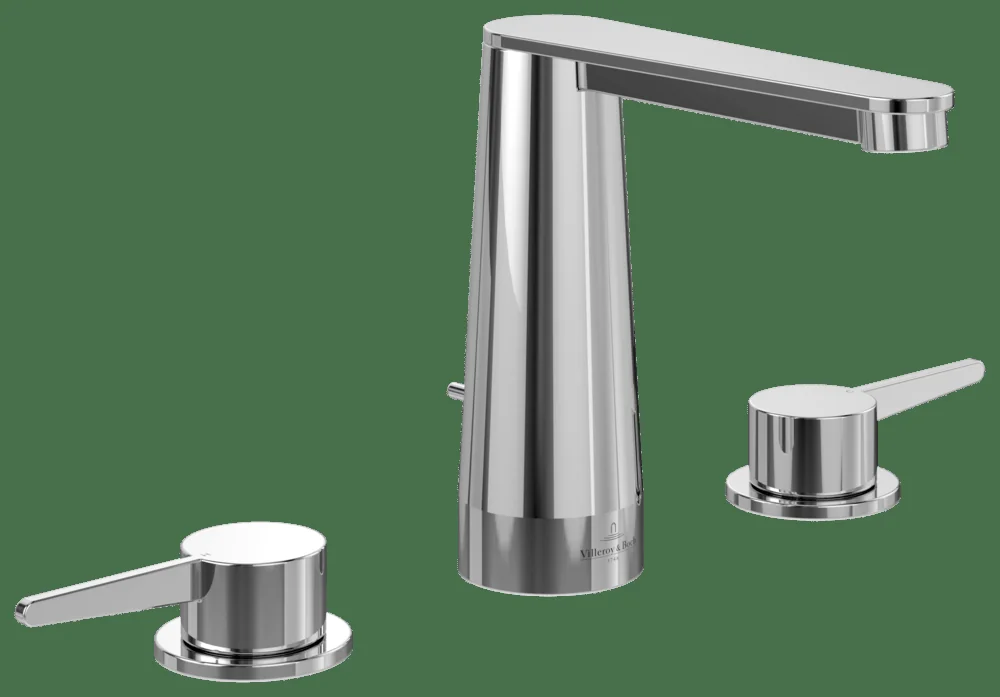 Villeroy & Boch Conum Dreiloch-Waschtischarmatur TVW127001000, 440 x 144 x 165 mm, Chrom