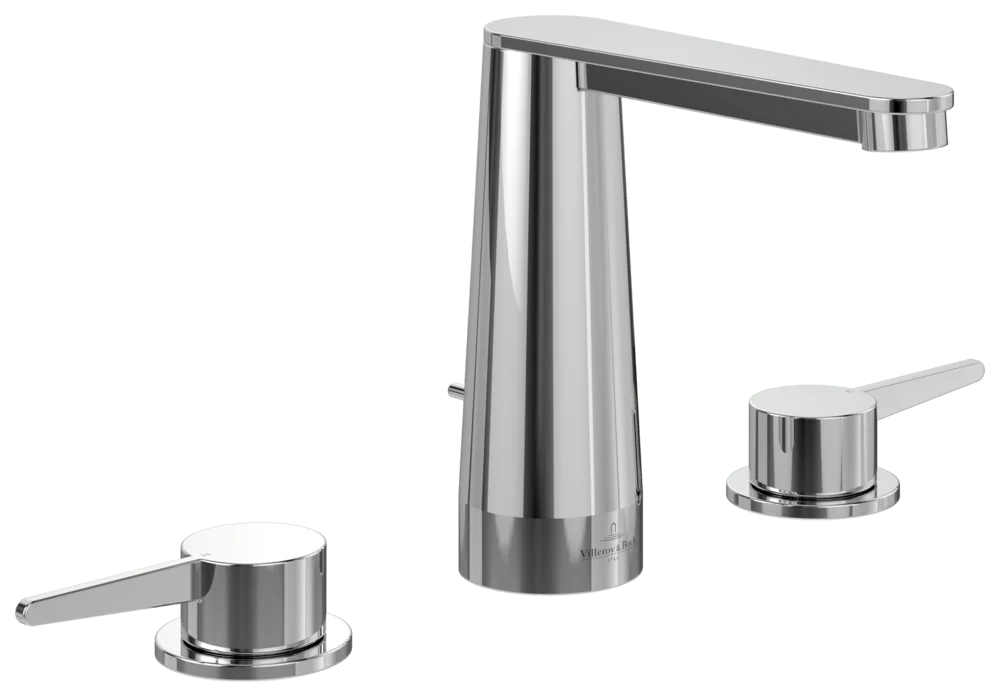 Villeroy & Boch Conum Dreiloch-Waschtischarmatur TVW127001000, 440 x 144 x 165 mm, Chrom