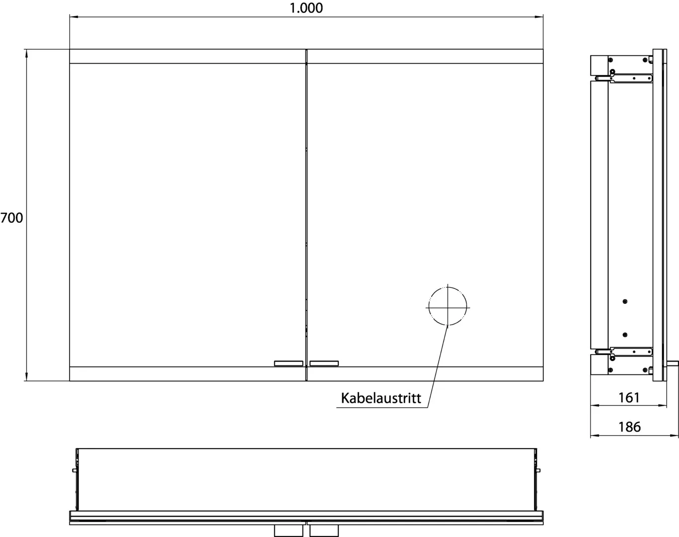 emco Unterputz-Spiegelschrank „asis evo“ 100 × 70 × 18,6 cm