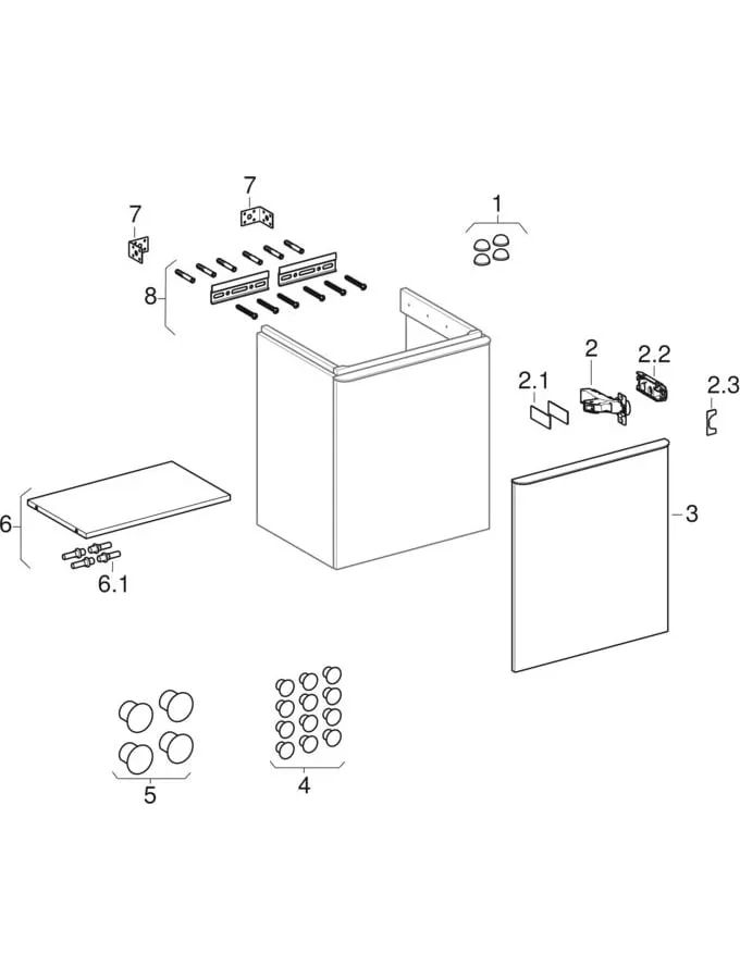 Geberit Waschtischunterschrank „Smyle“ Nussbaum hickory / Melamin Holzstruktur Geberit Waschtischunterschrank „Smyle“ Nussbaum hickory / Melamin Holzstruktur