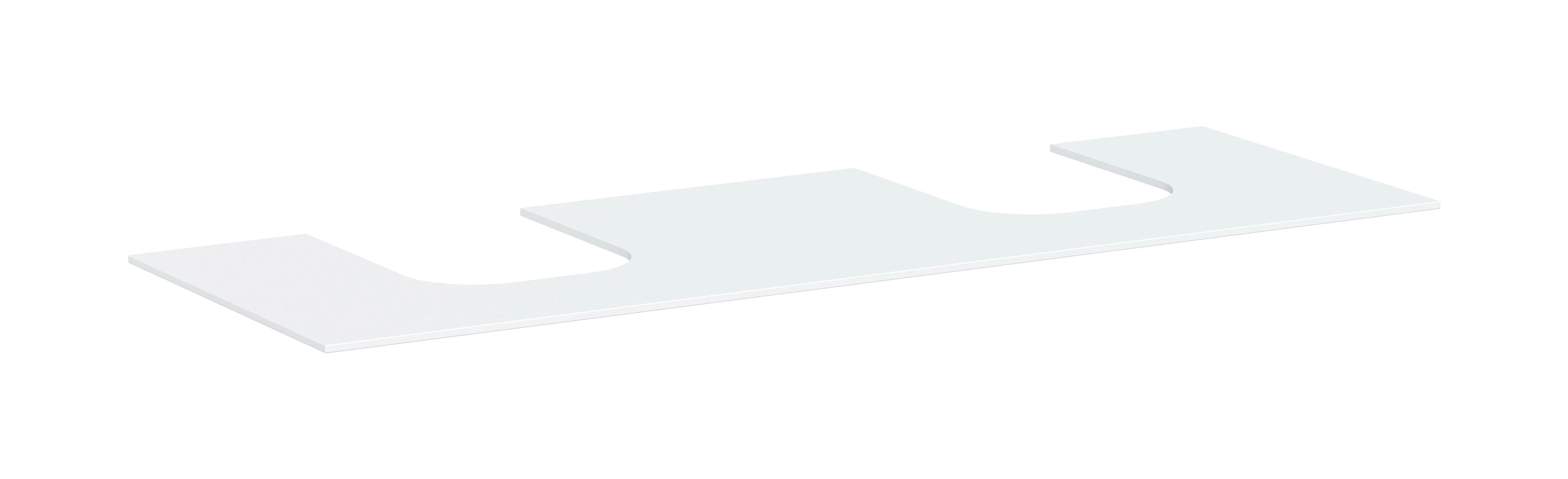 Hansgrohe Xevolos E Konsole, Mattweiß, 1570 x 550 mm, 2 Ausschnitte für Aufsatzwaschtisch, geschliffen