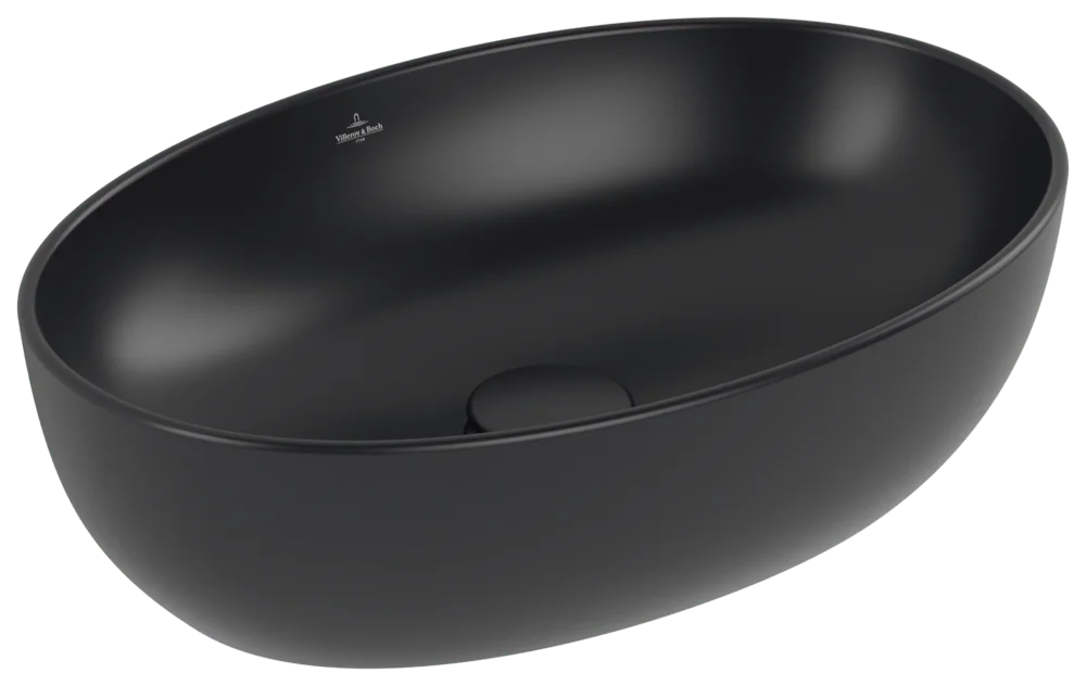 Villeroy & Boch Aufsatzwaschbecken Artis, oval, 480 x 325 x 135 mm, Pure Black CeramicPlus, TitanCeram, matt