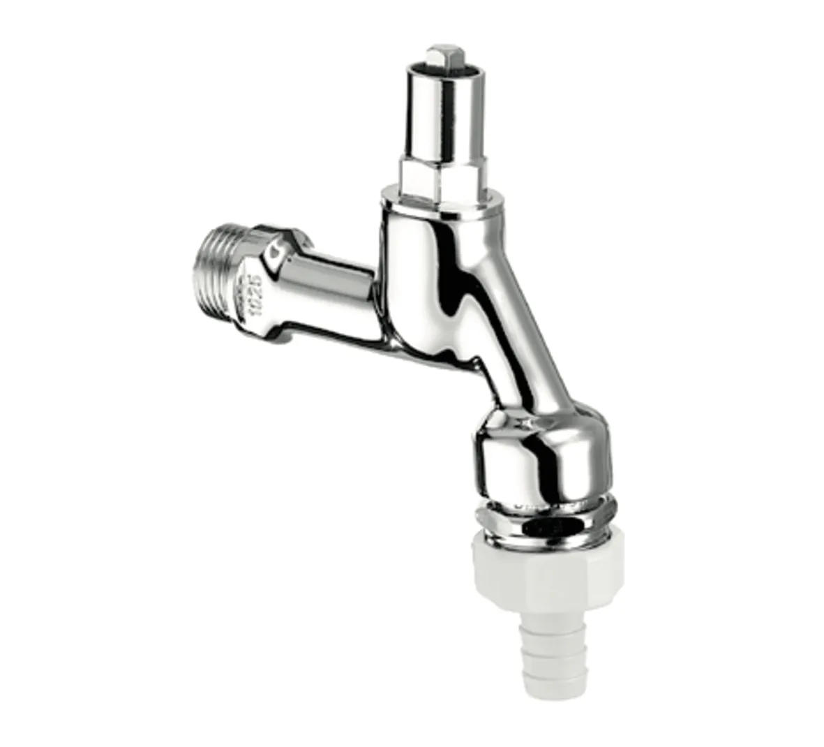 Auslaufventil, RFV, RB, Steckschlüsselaufnahme 4-kant SW 6, DN 15 G 1/2 AG, Schlauchverschraubung Ø 14,5 mm (DN 20 G 3/4 AG), chrom Auslaufventil, RFV, RB, Steckschlüsselaufnahme 4-kant SW 6, DN 15 G 1/2 AG, Schlauchverschraubung Ø 14,5 mm (DN 20 G 3/4 AG), chrom