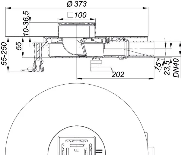 Bodenablauf DallDrain Select Plan, DN 40, 100 x 100 mm