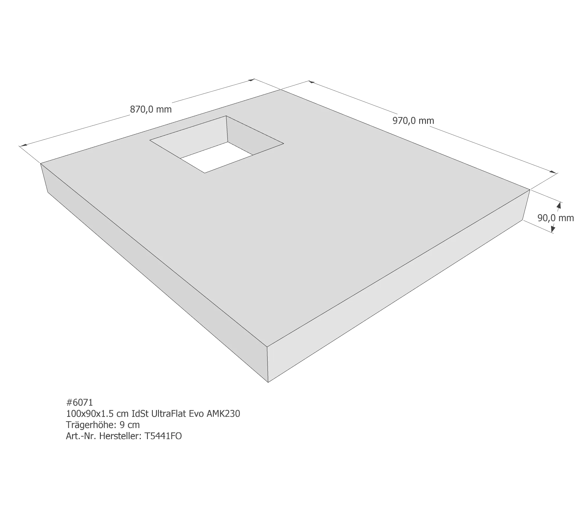Duschwannenträger passend für Ideal Standard 100 × 90 × 1,5 cm Duschwannenträger passend für Ideal Standard 100 × 90 × 1,5 cm