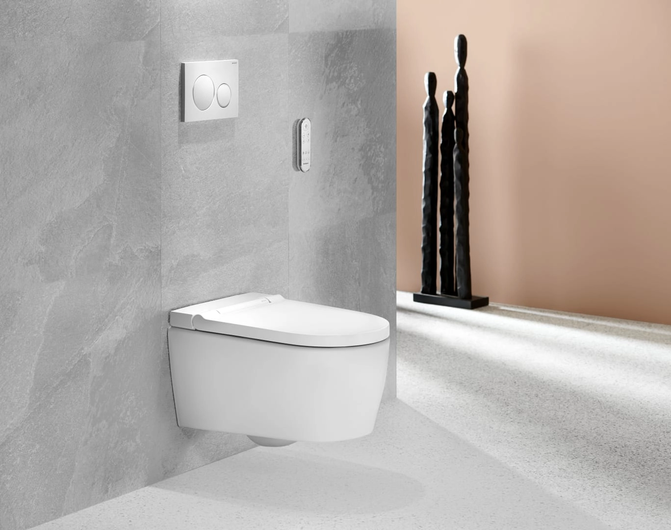 Geberit Wand-Dusch-WC Komplettanlage AquaClean „Sela“ in weiß matt, Befestigung sichtbar, ohne Spülrand Geberit Wand-Dusch-WC Komplettanlage AquaClean „Sela“ in weiß matt, Befestigung sichtbar, ohne Spülrand