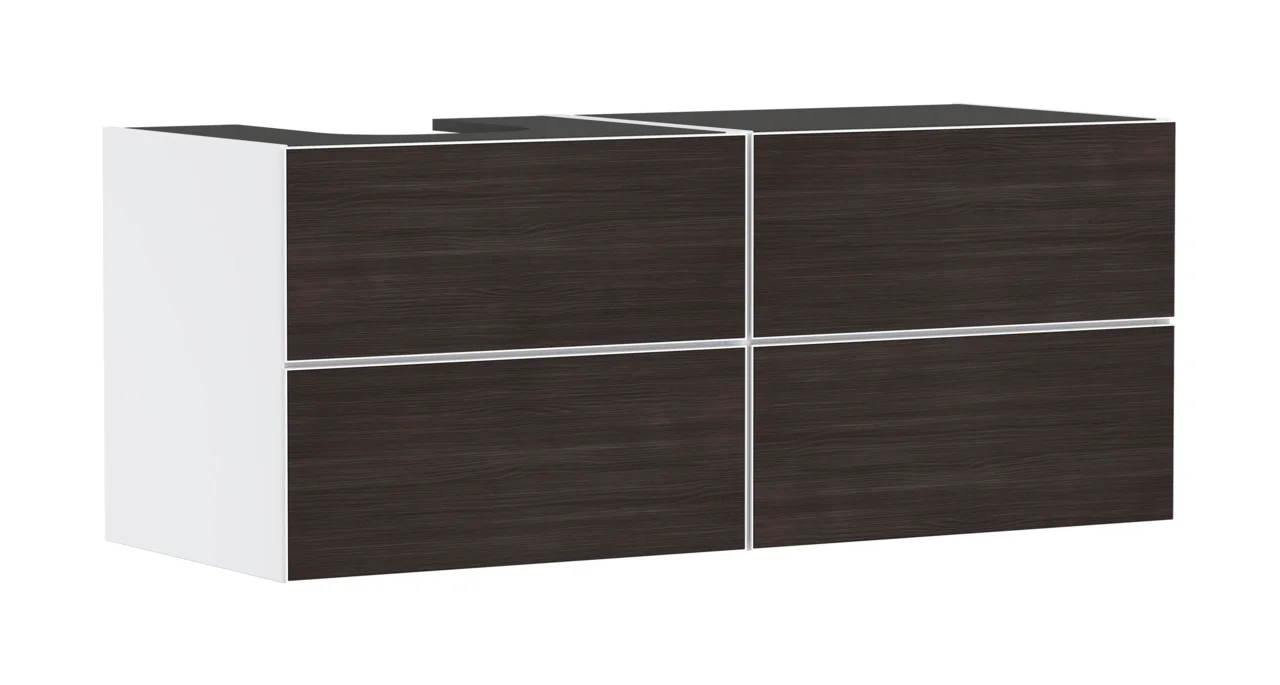 Hansgrohe Xevolos E Waschtischunterschrank Mattweiß 1370/550 mm mit 4 Schubkästen, griff- und geräuschlos, SoftClose, Wandmontage Hansgrohe Xevolos E Waschtischunterschrank Mattweiß 1370/550 mm mit 4 Schubkästen, griff- und geräuschlos, SoftClose, Wandmontage