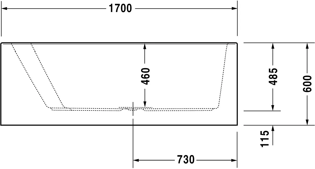 Duravit Badewanne „Paiova“ vorwand sonderform 170 × 130 cm, links