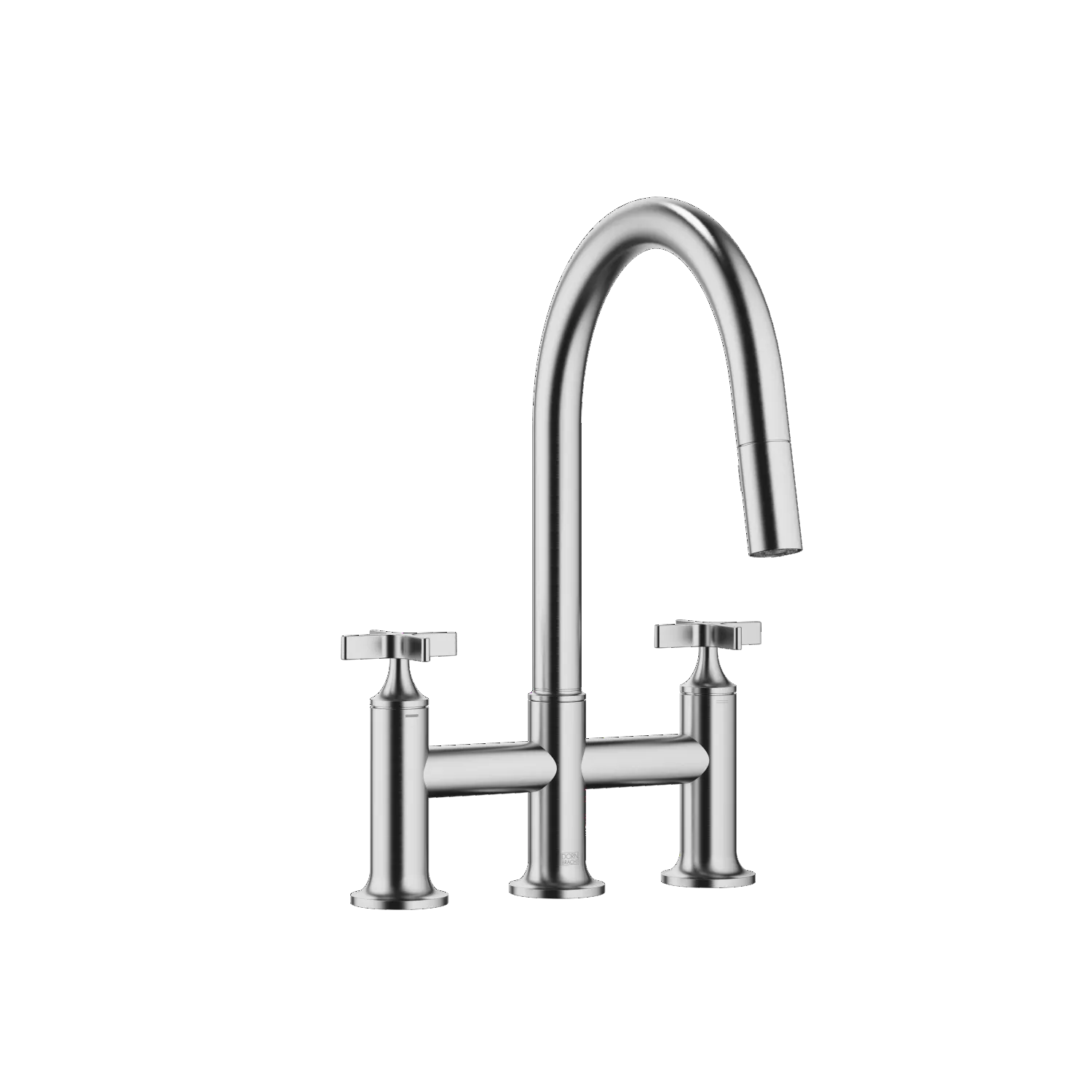 Dornbracht VAIA Dreiloch-Brückenbatterie Pull-down mit Brausefunktion Chrom gebürstet (Edelstahl-Look) Dornbracht VAIA Dreiloch-Brückenbatterie Pull-down mit Brausefunktion Chrom gebürstet (Edelstahl-Look)