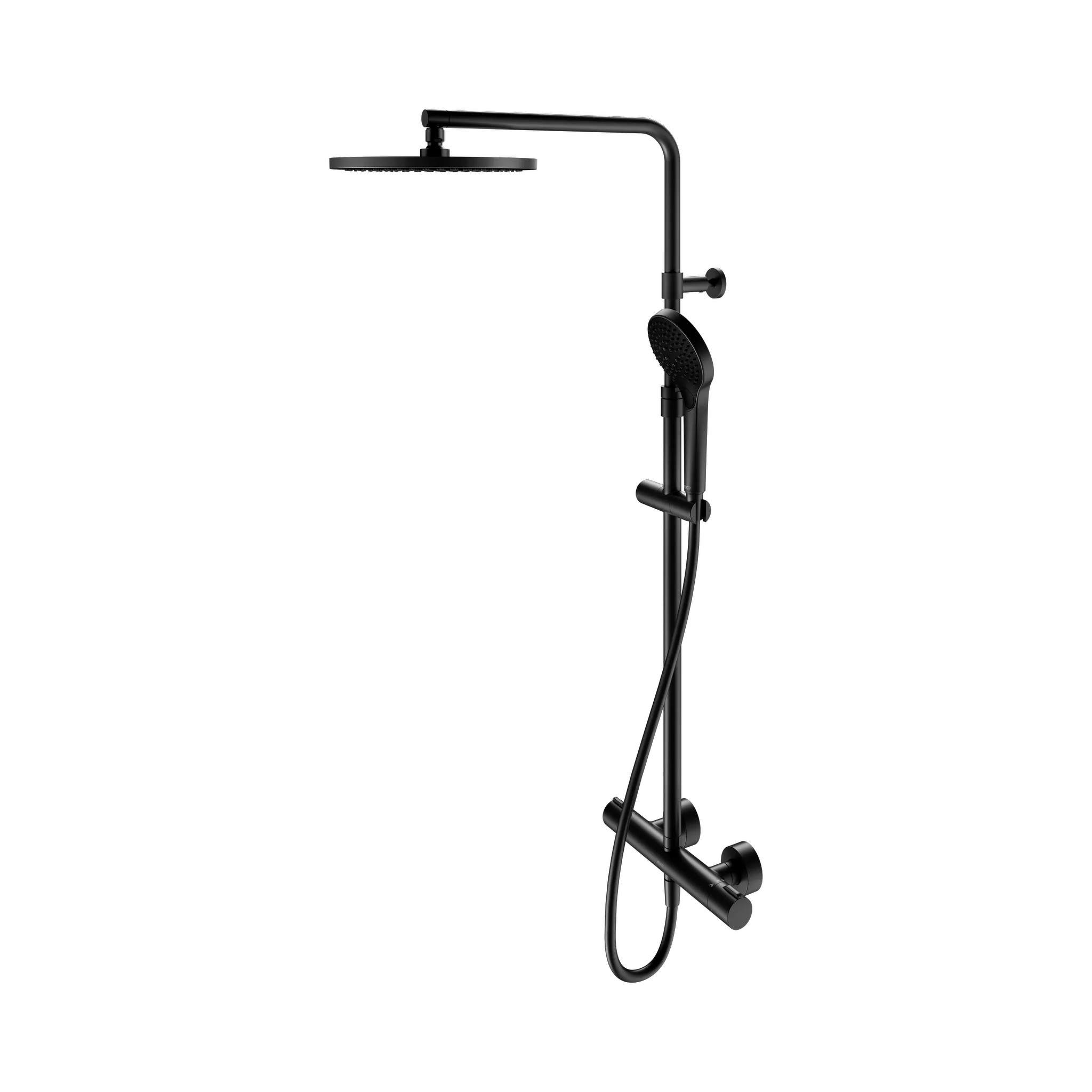 Plan blue 53926372321 Thermostat-Brausemischer mit Kopfbrause / Aufputz schwarz matt