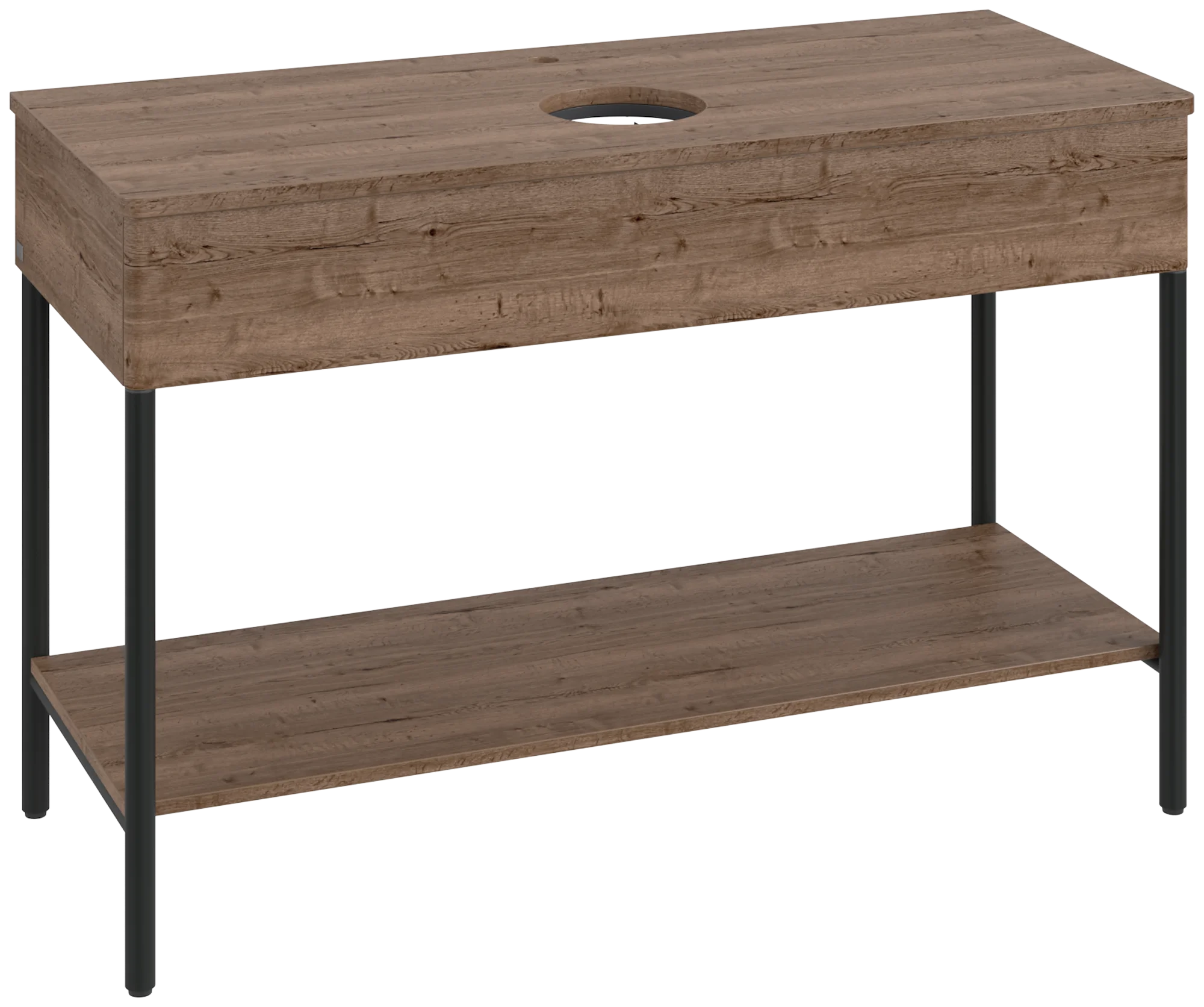 Villeroy & Boch Waschbeckenunterschrank Artis, Eckig, Tobacco Oak, 1.200 x 782 x 500 mm, mit Metallgestell und Beleuchtung