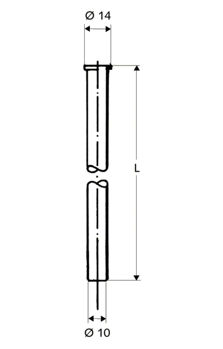 Kupferrohr Ø 10 mm, Einerseits mit Bördel Ø 14 mm für G 3/8 Überwurfmutter, andererseits glatt, 500 mm, chrom