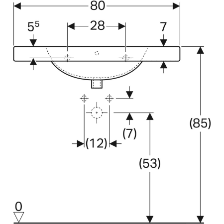 Wandwaschtisch mit Ablagefläche „Preciosa“, rechteckig 80 × 55 cm in weiß alpin Wandwaschtisch mit Ablagefläche „Preciosa“, rechteckig 80 × 55 cm in weiß alpin