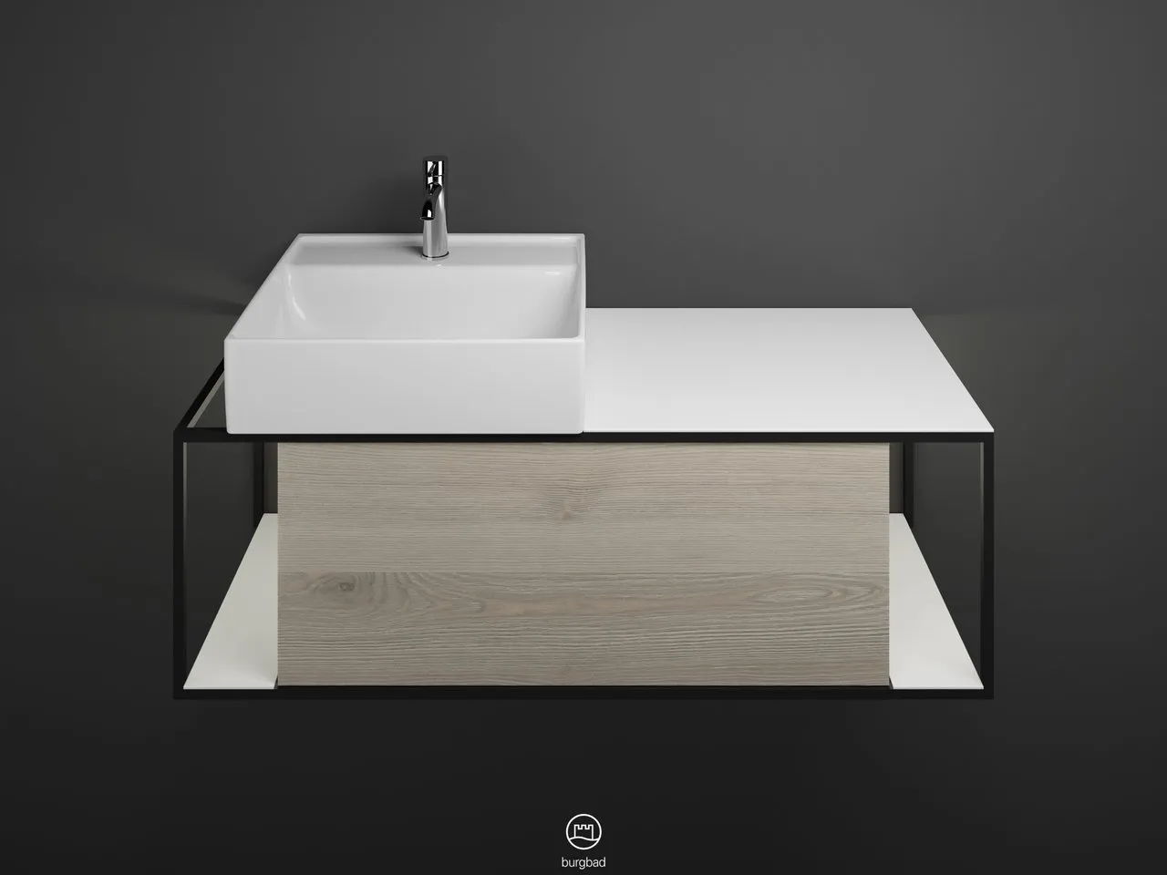 burgbad Junit Keramik-Aufsatzwaschtisch inkl. Waschtischunterschrank, Weiß burgbad Junit Keramik-Aufsatzwaschtisch inkl. Waschtischunterschrank, Weiß