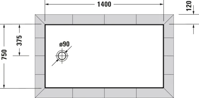 Duravit rechteck Duschwanne „Tempano“ 140 × 75 cm mit Antislip Duravit rechteck Duschwanne „Tempano“ 140 × 75 cm mit Antislip