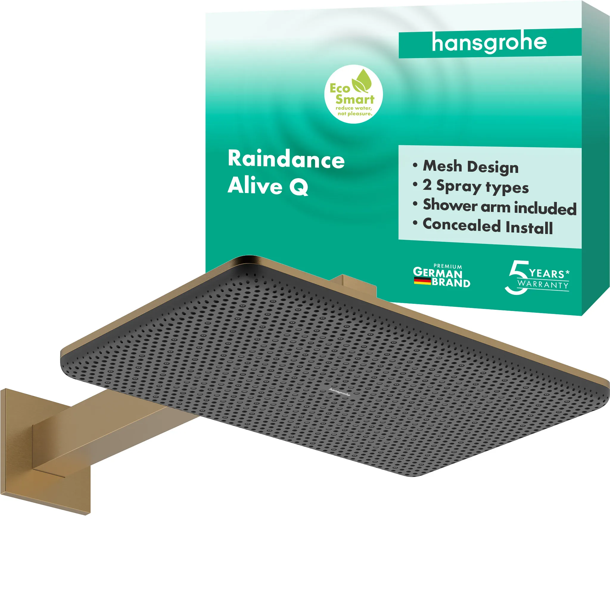 Duschkopf „Raindance Alive Q“ in Brushed Bronze