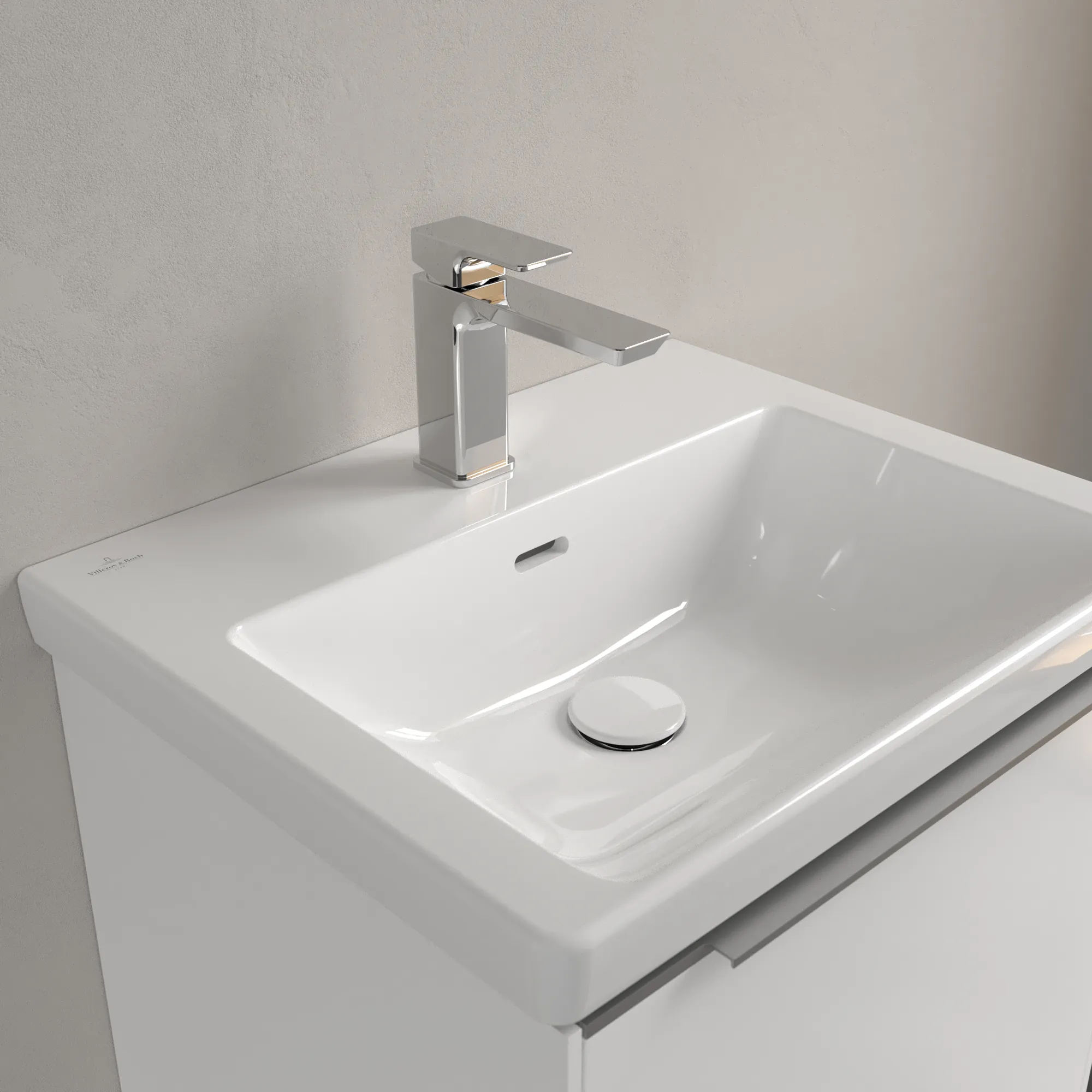 Villeroy & Boch Wandwaschtisch für Montage mit Möbel „Subway 3.0“ 550 × 440 × 165 mm, mit Hahnlochbohrung, Hahnlochposition mittig in Weiß Alpin Villeroy & Boch Wandwaschtisch für Montage mit Möbel „Subway 3.0“ 550 × 440 × 165 mm, mit Hahnlochbohrung, Hahnlochposition mittig in Weiß Alpin