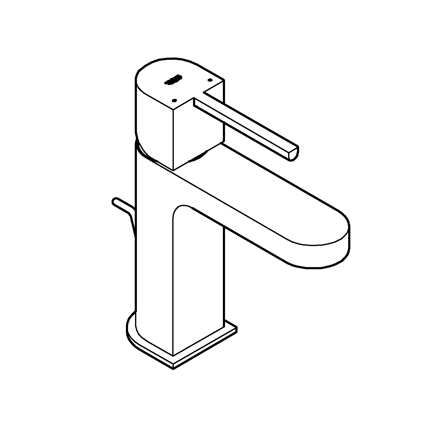 Einhand-Waschtischbatterie Plus 32612_3, S-Size, Einlochmontage, Zugstangen-Ablaufgarnitur 1 1/4″, chrom