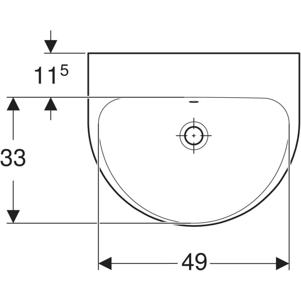 Wandwaschtisch „Renova“, mit Überlauf 55 × 45 cm in weiß alpin Wandwaschtisch „Renova“, mit Überlauf 55 × 45 cm in weiß alpin