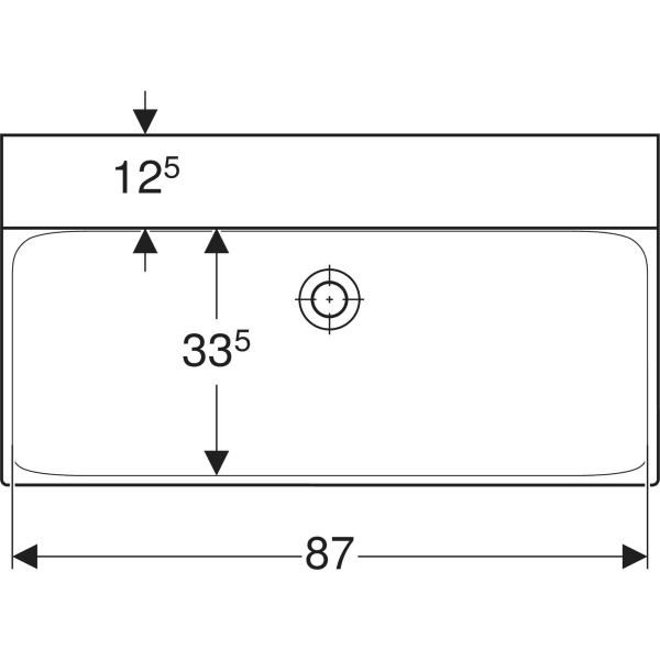 Wandwaschtisch „Xeno2“, rechteckig, mittig 90 × 48 cm in weiß alpin mit KeraTect® Wandwaschtisch „Xeno2“, rechteckig, mittig 90 × 48 cm in weiß alpin mit KeraTect®