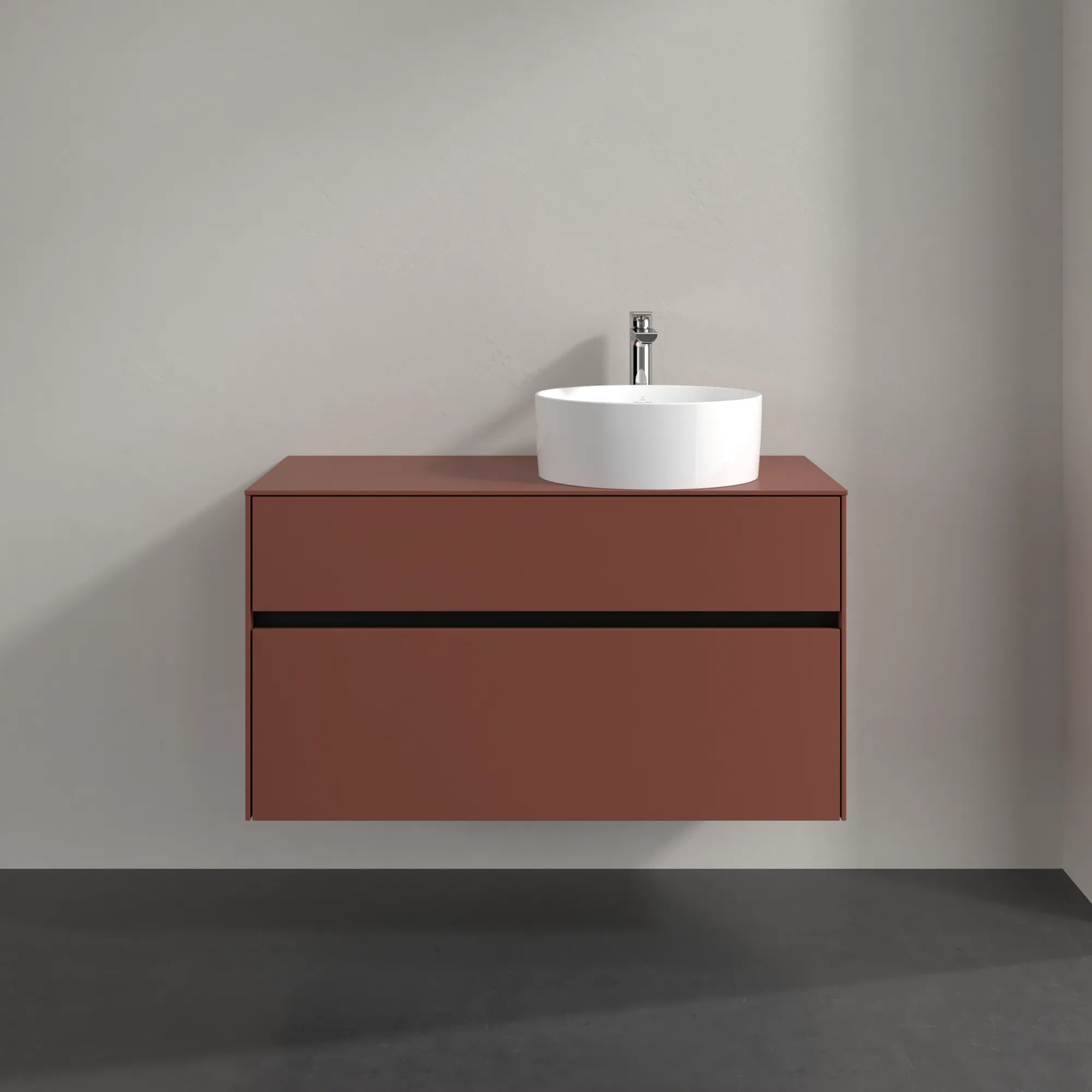 Villeroy & Boch Waschbeckenunterschrank Collaro C040B0, Eckig Wine Red, 1000x548x500mm, mit Beleuchtung und SoftClosing, Smarthome-fähig Villeroy & Boch Waschbeckenunterschrank Collaro C040B0, Eckig Wine Red, 1000x548x500mm, mit Beleuchtung und SoftClosing, Smarthome-fähig