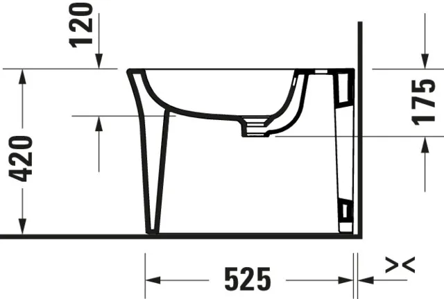 Duravit Stand-Bidet back to wall „White Tulip“, Befestigung sichtbar 37 × 58 × 42 cm