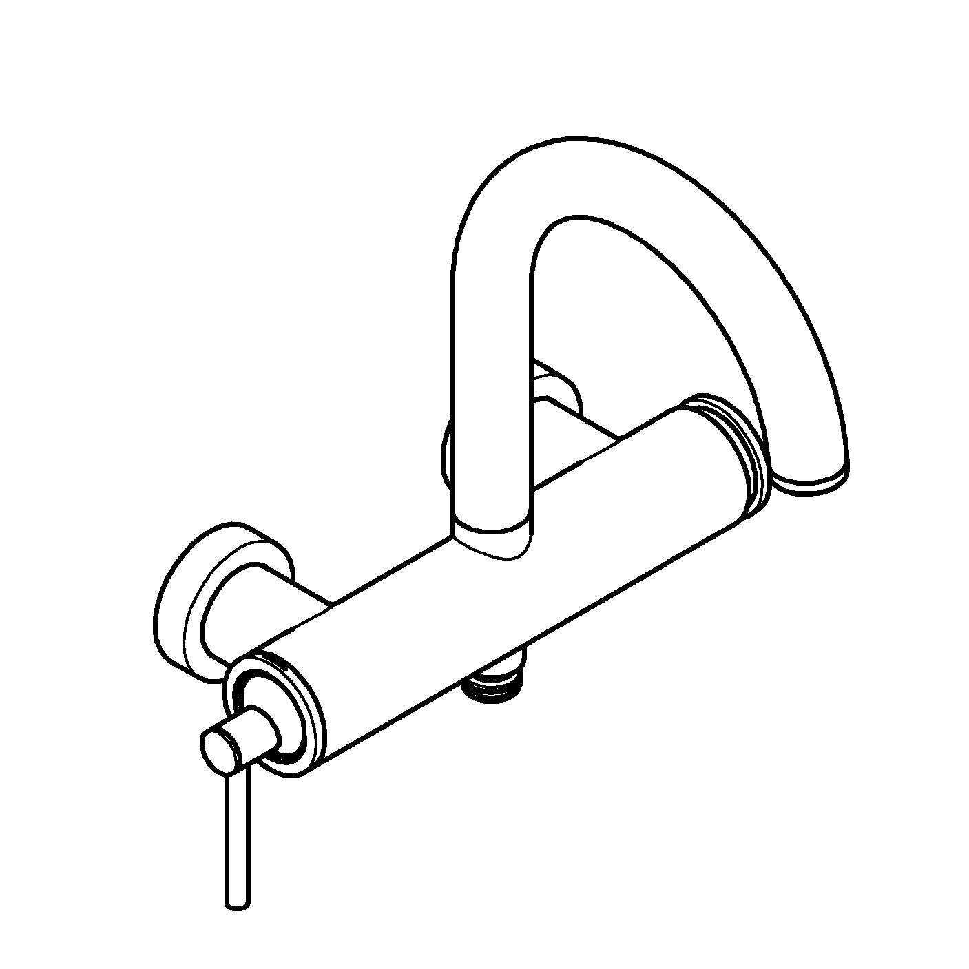 Einhand-Wannenbatterie Atrio 24367, Wandmontage, eigensicher, chrom