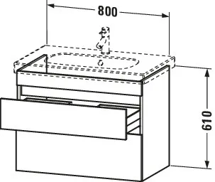 Duravit Waschtischunterschrank wandhängend „DuraStyle“ 80 × 61 × 45,3 cm
