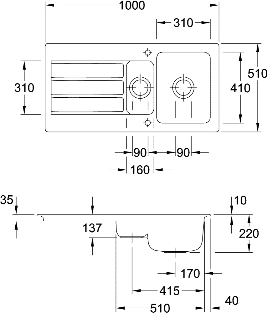 Villeroy & Boch Architectura 60 XR Einbauspüle 1000x510mm