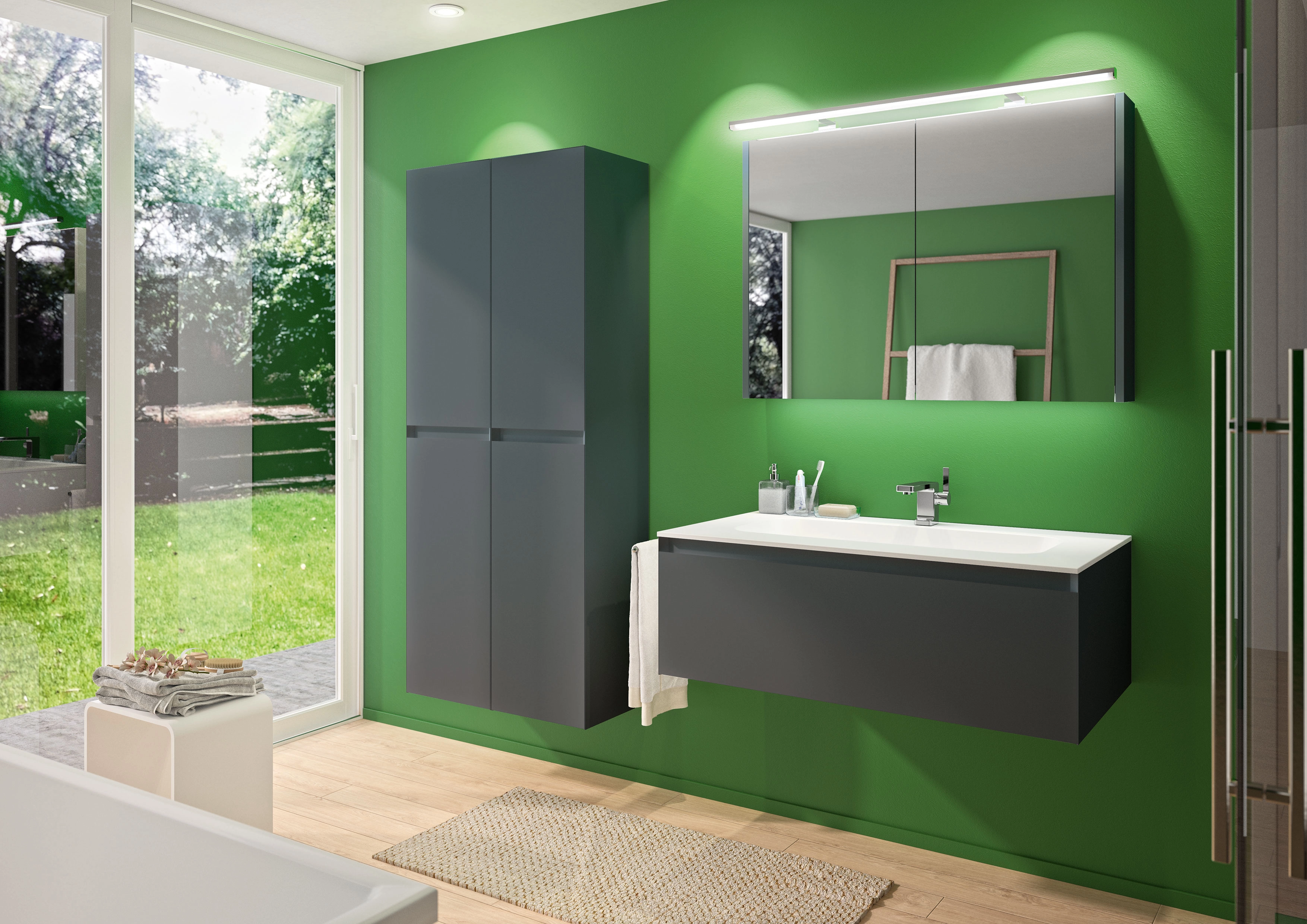 repaBAD Waschtischunterschrank „Cube 52“ 1200 × 350 × 520 mm in Space Grey Matt repaBAD Waschtischunterschrank „Cube 52“ 1200 × 350 × 520 mm in Space Grey Matt