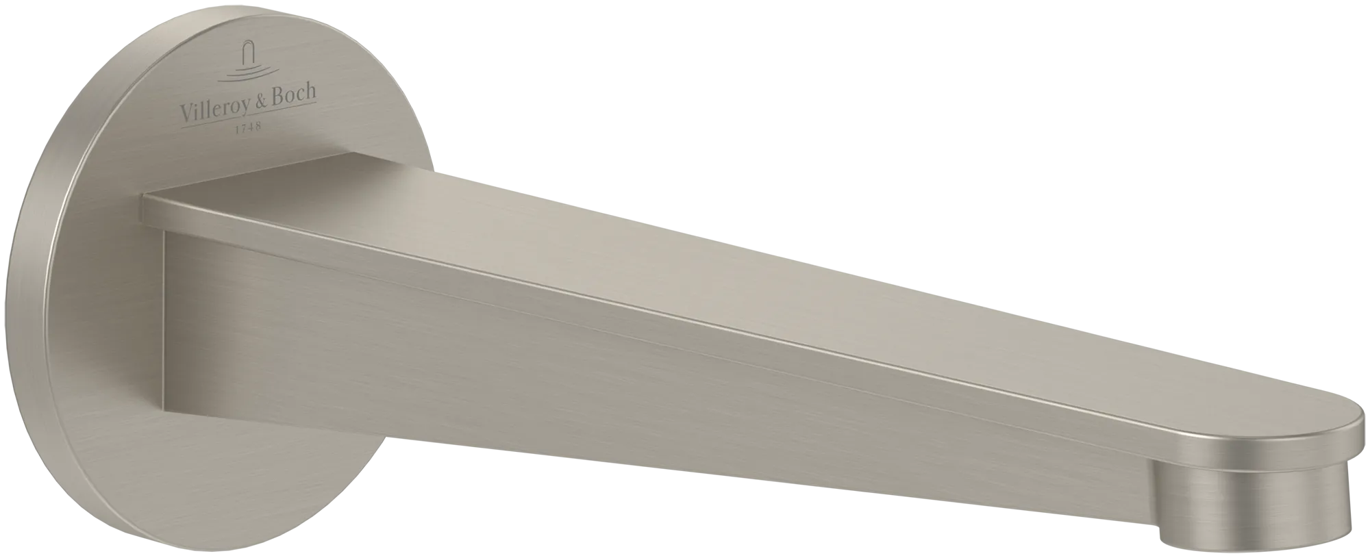 Villeroy & Boch Badewannenauslauf Conum, Brushed Nickel Matt, 65x189x65 mm, Wandmontage Villeroy & Boch Badewannenauslauf Conum, Brushed Nickel Matt, 65x189x65 mm, Wandmontage