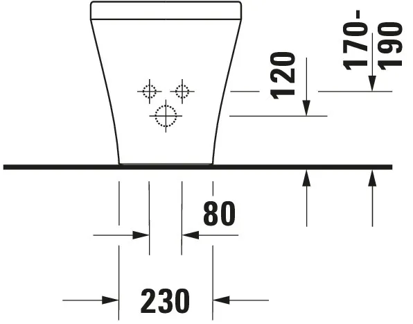 Duravit Stand-Bidet back to wall „DuraStyle“, Befestigung sichtbar 37 × 57,5 × 40 cm