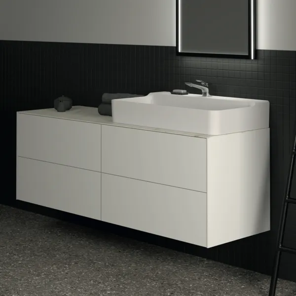 Ideal Standard Waschtischunterschrank „Conca“ 158,5 × 54 × 50,5 cm Weiß matt lackiert Ideal Standard Waschtischunterschrank „Conca“ 158,5 × 54 × 50,5 cm Weiß matt lackiert