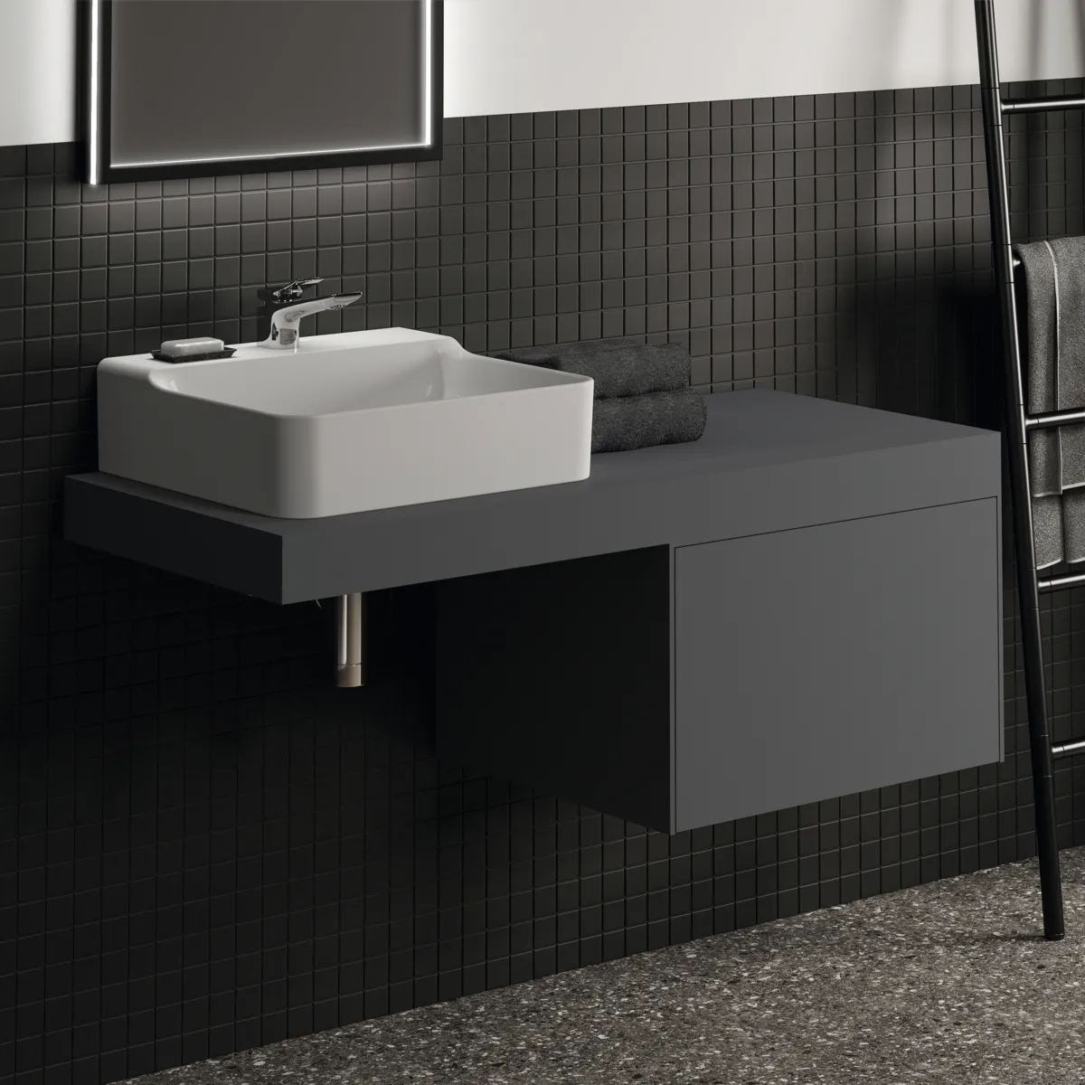 Ideal Standard Konsole Conca Anthrazit 1200x505x80mm