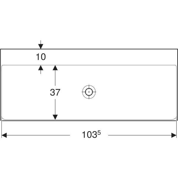 Wandwaschtisch „One“, rechteckig 105 × 48 cm mit KeraTect®