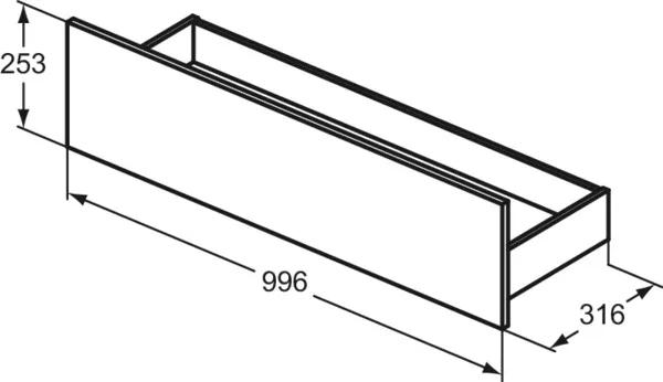 Ideal Standard Eurovit+ untere Schublade 100 cm Nussbaum geflammt Ideal Standard Eurovit+ untere Schublade 100 cm Nussbaum geflammt