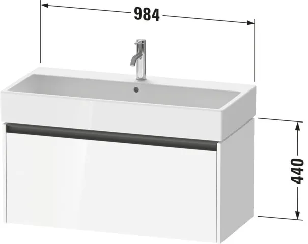 Duravit Waschtischunterschrank wandhängend „Ketho.2“ 98,4 × 44 × 46 cm in Weiß Matt Duravit Waschtischunterschrank wandhängend „Ketho.2“ 98,4 × 44 × 46 cm in Weiß Matt