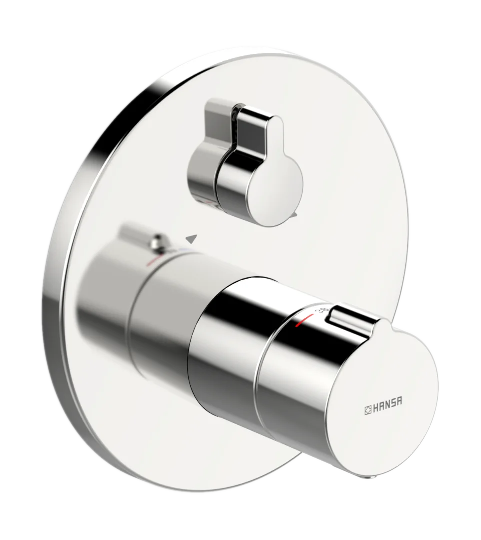 HansaHOME Wannen- und Brausearmatur Fertigmontageset für Wanne/Brause HansaHOME 8862 Rosette rund mit Sicherungseinrichtung Chrom